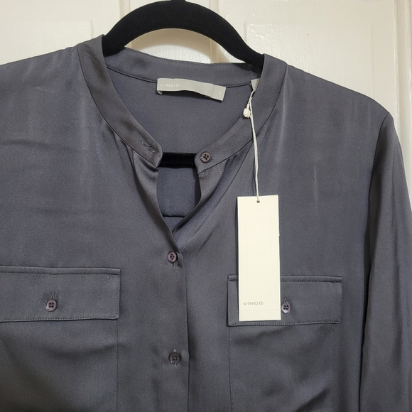 Vince NWT Long sleeve Button Front Silk blouse. - Picture 11 of 14